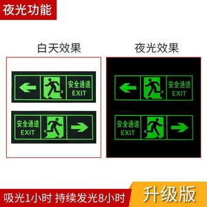 Autocollant de sécurité incendie en PVC luminescent dans le noir, signe de sortie, pour usines et lieux publics (conception cantonaise) - Product Image 3