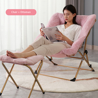 Portable métal rembourré pliable chambre simple chaises de détente pour salon salon meubles paresseux canapé ensemble loisirs modernes