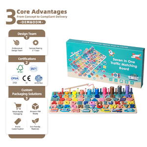 Gioco Educativo Montessori 7 in 1 in Legno, Tavola Matematica, Pesca, Numeri, Forme, Abbinamento, Giocattoli per l'Apprendimento Precoce, Regalo per Bambini e Bambine - Product Image 6