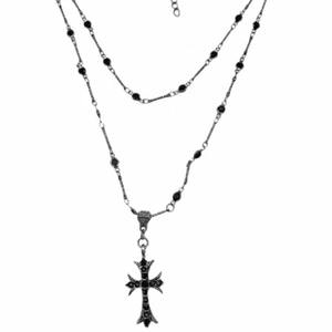 Collar de Gargantilla de regalo de cultura juvenil alternativa cruzada apilable segmentada actualizada para mujeres Punk accesorio de moda de subcultura - Product Image 1