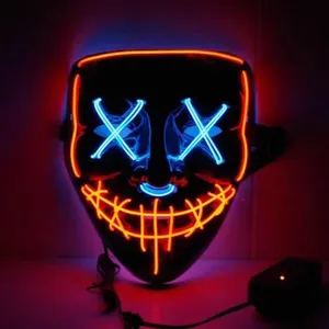 Nieuwe Hot Koop Populaire Muziek Party Halloween Masker Hoge Helderheid El Light Up Led Draad Masker