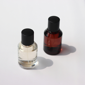 50ml Stock Amber Color Luxury <b>Empty</b> Cylinder Perfume <b>Spray</b> Glass <b>Bottle</b> With Black Cap - Product Image 2