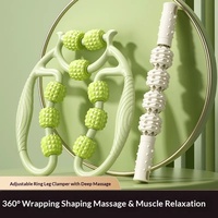 Rouleau de massage des jambes à 9 roues, anneau de massage des mollets, bâton de massage musculaire pour la maison, la gym, le yoga, le remodelage corporel, équipement de fitness
