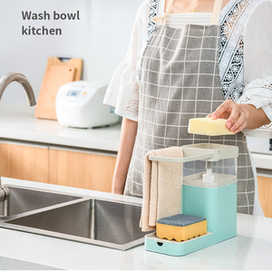 Escurridor de Platos Multifuncional 3 en 1 con Prensa Manual para Jabón Líquido, Escurridor para Fregadero de Cocina con Toallero y Soportes de Almacenamiento - Product Image 5