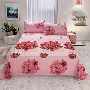 Hot Sale Modern Polyester <strong>Floral</strong> Leaves Pattern 200TC Home Use Anti-Static Therapy Fitted <strong>Bed</strong> <strong>Sheet</strong> - Product Image 2