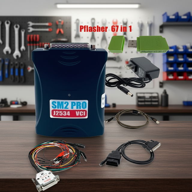SM2 PRO J2534 V2.21.22 67IN1 OBD2 USB PCMflash ECU Programmer Tool with 1 Year Warranty