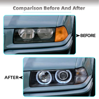 Ensemble de phares LED pour BMW Série 3 E36 1991-1997, feux de jour LED, clignotants, lentille de projecteur, boîtier noir, phare avant