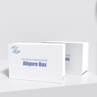 Boîte magnétique pour aligneurs dentaires, boîte rigide en carton en forme de livre avec impression de logo, emballage transparent pour dents