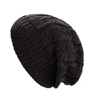 Unisex boş moda sıcak bere özel büyük boy tıknaz kablo örgü hımbıl 100% yumuşak akrilik Jersey sarkık şapka