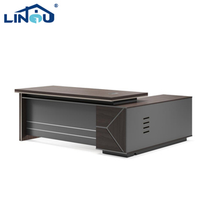 <span class=keywords><strong>Bureau</strong></span> de direction en L en MDF, design moderne et luxueux en bois, durable, pour patron, usage domestique ou professionnel - Product Image 6