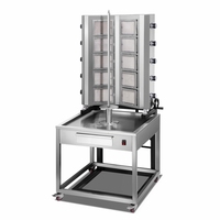 Grill à Kebab et Shawarma Commercial Rotatif Automatique en Acier Inoxydable de Haute Qualité, Économe en Énergie, Grande Capacité