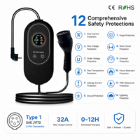 Bornes de recharge 32A, chargeur EV Type 1, 7,4 kW, chargeur de voiture électrique, UL2594, 110V, portable pour Tesla, Chevy, Ford