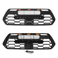 Calandre avant de voiture en plastique ABS style sport, maille noire mate, avec barre lumineuse LED, 2016-2023, pour une visibilité accrue, 100% neuf