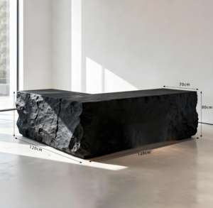 Comptoir de réception en bois massif B020, caisse enregistreuse, comptoir moderne et simple, salon de beauté, entreprise, hôtel, établissement de formation, table de bar - Product Image 1