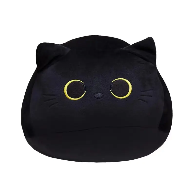 18/40/55cm Stuffed Animal Toys Cat Shaped Soft Pillow Stuffed Animal Plush Pillow Plush Toys Peluches Big Eyes Black Custom