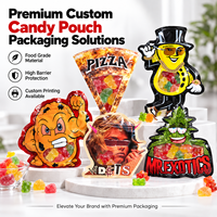 Sachets Mylar découpés en forme de dessin animé, personnalisés, imprimés, avec fermeture éclair, pour emballage de bonbons, cadeaux et snacks