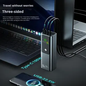 Banque d'alimentation portable à grande capacité 20000 mAh avec affichage numérique, <span class=keywords><strong>charge</strong></span> rapide bidirectionnelle 100W transfrontalière - Product Image 3