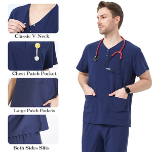 Tenues médicales personnalisables avec LOGO pour hommes : Ensembles professionnels à séchage rapide pour médecins, infirmiers, dentistes et pédiatres - Product Image 2