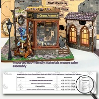 Joincon Whale Sky Time Magic Club Booknock 3D Pop-Up Book Stand Mechanical Clockhouse DIY Model Wood SQ pour 0-3M