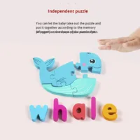 Blocs de construction 3D Animal Traffic en bois 3D Matching Snap Puzzle Board CE/CPC Certified Early Childhood Education Cognitive