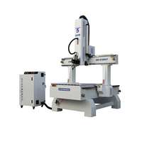 Machine de fraisage CNC 5 axes haute productivité avec table rotative, commande PLC Mach3 Syntec, broche 3 kW pour bois, aluminium, mousse, statues