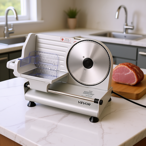 Rebanadora eléctrica Vevor de 8.6 pulgadas y 200W con certificación ETL, rebanadora de carne para el hogar con grosor ajustable y cuchillas SUS420 - Product Image 2