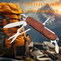 Hochwertiges multifunktion ales kleines Messer Klappmesser mit Schere Holz messer Schlüssel ring für Camping im Freien