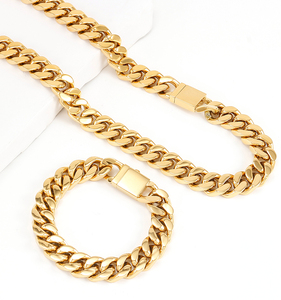 Venta al por mayor de moda de acero inoxidable collar de Hip Hop 18K chapado en oro cadena cubana con Rosa pistola patrón PVD acabado para el compromiso - Product Image 5