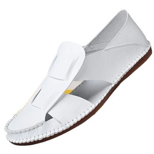Tongs pour hommes pour l'été, décontractées, respirantes et à semelle souple, tongs tendance en cuir - Product Image 1