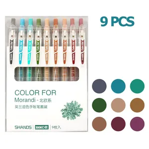 Juego de bolígrafos de gel de colores, bolígrafo Kawaii azul de 0,5mm para diario, suministros bonitos, papelería escolar, 9 Uds. - Product Image 5