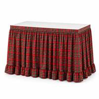 Jupe de table à volants épaissie à motif écossais pour événements transfrontaliers, 6FT, pour mariages, fêtes, podiums, hôtels, rideau décoratif