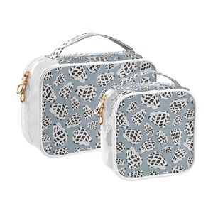 Bolsas de Maquillaje Transparentes de PVC con Diseño Personalizado en Hebreo, Impermeables, para Mujer, Bolsas Organizadoras de Cosméticos de Viaje con Cierre, Estilo Hawaiano - Product Image 1