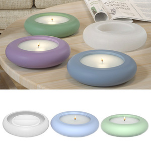 Round Epoxy <b>Candle</b> <b>Mold</b> For DIY <b>Candle</b> Making Kits Transparent White Customizable Shape - Product Image 2