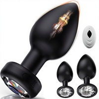 Masseur de prostate vibrant à télécommande en silicone, 3 pièces, avec plug anal vibrant pour hommes