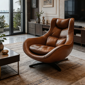 <span class=keywords><strong>Fauteuil</strong></span> pivotant de luxe moderne en <span class=keywords><strong>cuir</strong></span> véritable, dossier haut, ergonomique, pour salon, <span class=keywords><strong>bureau</strong></span>, hôtel - Product Image 5