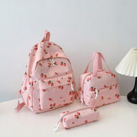 Japanse stijl fruitprint kersen dames studenten casual frisse stijl middelbare school reisrugzak lente polyester rits
