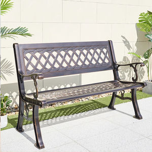 เก้าอี้พักผ่อนกลางแจ้งอลูมิเนียมหล่อสไตล์ยุโรปทนทานม้านั่งสำหรับใช้ในสวนและสวนสาธารณะดีไซน์ทันสมัย - Product Image 2