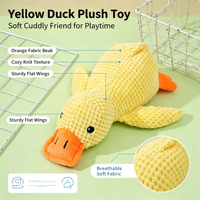 Peluche Super Douce Canard Mignon – Cadeau Décoratif Confortable pour Animaux de Compagnie, Soulagement du Stress, Rembourrage Coton PP, Doublure en Maille