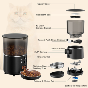 Distributore Automatico di Cibo per Animali con Telecamera, Videochiamata, Controllo Remoto WiFi, Visione Notturna, Batteria Ricaricabile, Grande Capacità per Cani e Gatti - Product Image 4