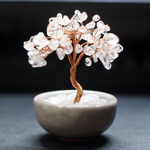 Arbre de pêcher en cristal avec pierres d'améthyste violettes, décoration artisanale pour salon, ornement d'entrée - Product Image 3