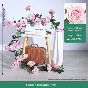 Decoración para Bodas y Acción de Gracias, Arco Morado con Tira de Flores, Guirnalda de Rosas Artificiales de Seda Rosa y Blanca de Alta Simulación - Product Image 4