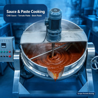 Marmite chauffante électrique sanitaire en acier inoxydable avec agitateur inclinable, grattoir et minuterie automatique pour soupes, ragoûts et viandes en cuisine centralisée