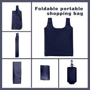 Sac de courses pliable personnalisé en tissu nylon réutilisable, biodégradable, avec logo, motif lettres et longue corde à bandoulière - Product Image 5