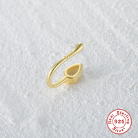 Anneau de nez factice Gaby Trendy en argent sterling S925, simple et tendance, manchette de nez dorée, sans perçage, piercing de nez serpent