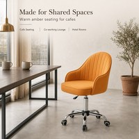 Chaise de bar pivotante en cuir PU réglable en hauteur avec roulettes, style contemporain pour cuisine, maison, hôtel, salle à manger