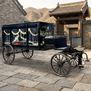 Remorque funéraire économique noire classique de haute qualité à essieu unique, pour transport spécial de cercueil, vente chaude - Product Image 1