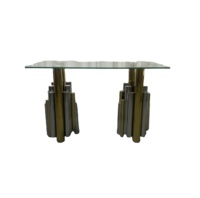 Table de dîner avec cadre en métal doré, support à desserts de mariage, table de banquet de luxe, table des mariés – Vente directe usine