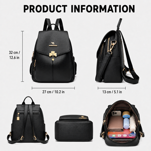 Fournisseur de sacs à <span class=keywords><strong>dos</strong></span> pour femmes avec fermoir trèfle, <span class=keywords><strong>sac</strong></span> à <span class=keywords><strong>dos</strong></span> multicolore en PU Litchi à faible MOQ (20 pièces) pour la distribution mondiale - Product Image 4