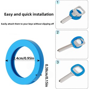 Échantillon Gratuit : Étui de Protection Élastique en Silicone Coloré pour Clés, Étanche, avec Crochet pour l'Identification et le Tri - Product Image 2