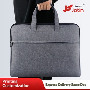 Jianteng Canvas Business Thickened Briefcase Printed Logo Large Capacity Computer <strong>Bag</strong> for Office Meetings Travel Stowable Design - Product Image 2